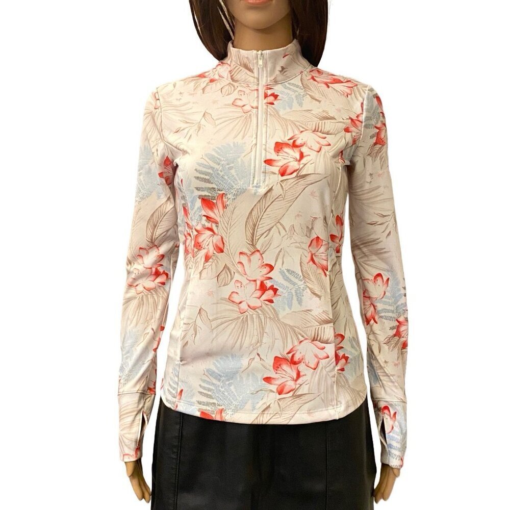 Tommy Bahama Everyday Active Women's 1/2 Zip Jacket Floral Pockets Size M NWT